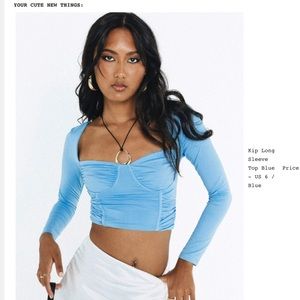 Princess Polly Bright Blue Long Sleeve Crop